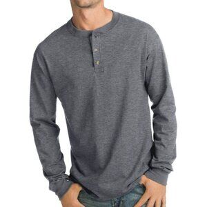 NWOT Lands' End Men's XXL Gray Henley Long Sleeve Shirt Cotton Casual